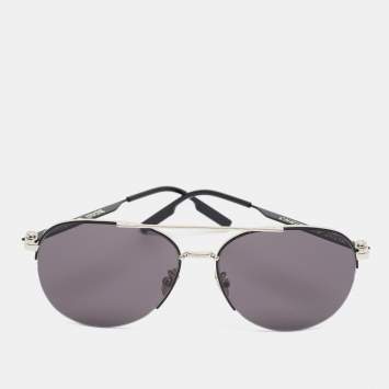 Pre Owned Dior Black/Silver Tone Dior180 Aviator Sunglasses