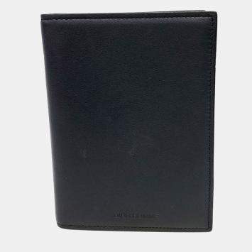 Pre Owned Dior Homme Black Leather Passport Wallet