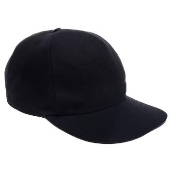 Pre Owned Dior Black Logo Embroidered Canvas Baseball Cap L
