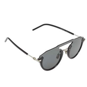 Pre Owned Dior Homme Black/ Dark Grey Diorfuturistic Aviator Sunglasses