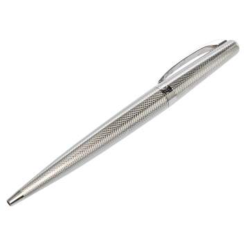 Pre Owned Christian Dior Stylos Silver Tone Guilloche Ballpoint Pen