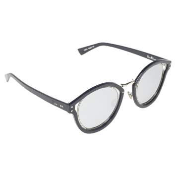 Pre Owned Dior Blue Acetate Dior Elliptic Mirror Sunglasses