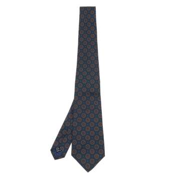 Pre Owned Dior Blue Patterned Silk Tie