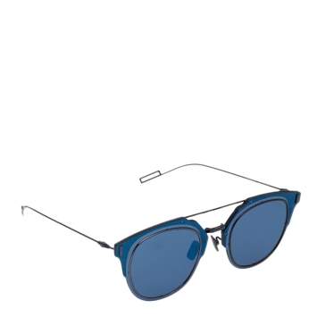 Pre Owned Dior Homme Diorcomposit1.0 Black/Blue A2J2A  Aviator Sunglasses