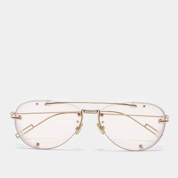 Pre Owned Dior Homme Gold Tone/ Pale Pink DiorChroma1 Aviator Sunglasses