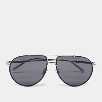 Pre Owned Dior Silver Tone/ Smoke DiorBlackSuit AU Pilot Sunglasses