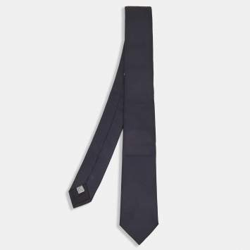 Pre Owned Dior Midnight Blue Silk Skinny Tie 