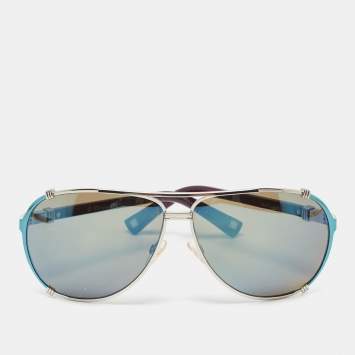 Pre Owned Dior Blue/Plum Chicago 2 Mirrored Aviator Sunglasses