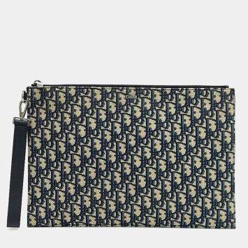 Pre Owned Dior Homme Oblique A4 Clutch Bag