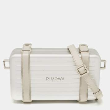 Pre Owned Christian Dior x Rimowa Silver Aluminum and Leather Personal Clutch Bag