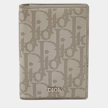 Dior Grey Oblique Galaxy Leather Bifold Card Holder