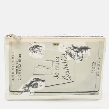 Dior x Daniel Arsham White Printed Nylon Pouch