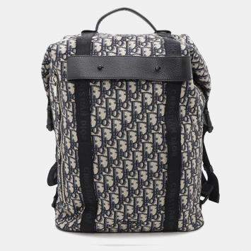 Dior Safari Backpack Oblique Black/Navy Canvas