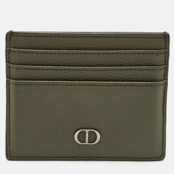 Dior Olive Green Leather CD Icon Card Holder