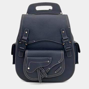 Pre Owned Dior Navy Blue Leather Gallop Backpack