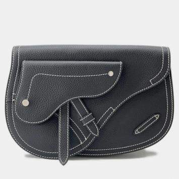 Pre Owned Dior Saddle Black Leather Crossbody Bag