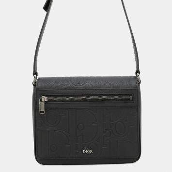 Pre Owned Dior Gravity Messenger Bag Black Leather