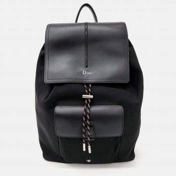 Pre Owned Dior Black Leather Dior Homme Motion Backpack
