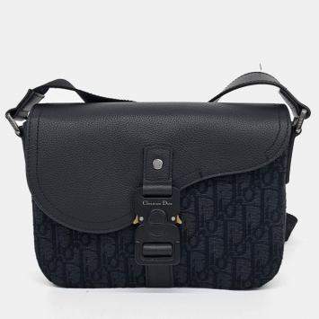 Pre Owned Dior Black Fabric Homme Saddle Mini Crossbody Bag