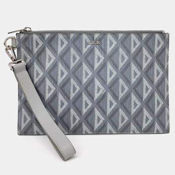 Pre Owned Dior Grey Coated canvas A5 Pouch