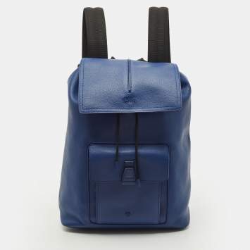 Pre Owned Dior Motion Blue Leather Backpack