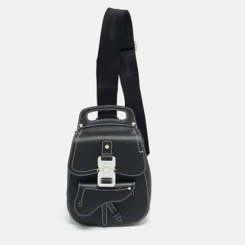 Pre Owned Dior Gallop Black Leather Sling Bag