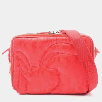Pre Owned Christian Dior Dior Christian X Erl Mirage Shoulder Bag Nylon And Leather Red