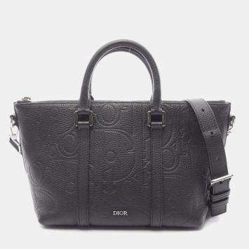 Pre Owned حقيبة يد كريستيان ديور ديور ويكندر 25 جرافيتي جلد أسود