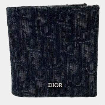 Pre Owned Dior Multicolor Fabric Homme Oblique Wallet