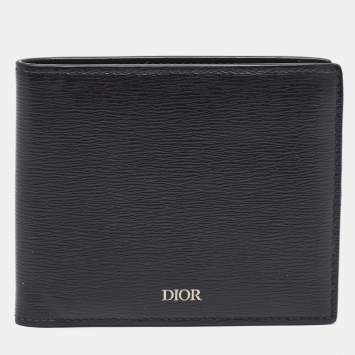 Pre Owned Dior Black Grain Leather Bifold Wallet