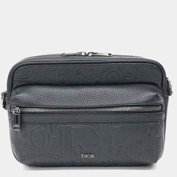 Pre Owned Dior Black Leather Homme Rider 2.0 Messenger Bag