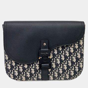 Pre Owned Dior Multicolor Fabric and Leather Homme Saddle A5 Pouch