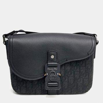 Pre Owned Dior Black Fabric Homme Saddle Mini Crossbody Bag