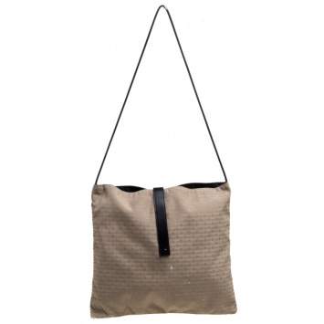 Pre Owned Dior Beige/Black Oblique Canvas and Mesh Shoulder Bag