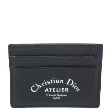 Pre Owned Dior Blue Leather Card Holder
