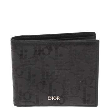Pre Owned Dior Black Oblique Galaxy Leather Wallet