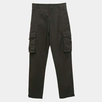 Pre Owned Dior Black Gabardine Cotton Cargo Pants XS