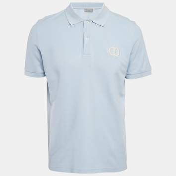 Dior Homme Blue Cotton CD ICon Polo T-Shirt L