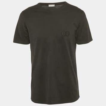 Pre Owned Dior Homme Black CD Icon Embroidered Cotton T-Shirt L