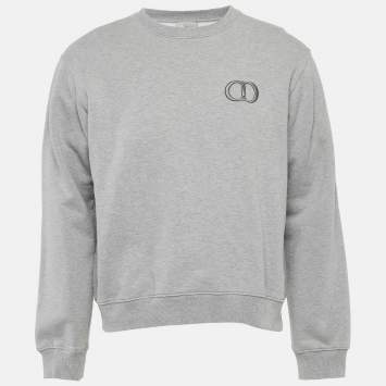 Pre Owned Dior Homme Grey Jersey CD Icon Long Sleeve Sweatshirt XL