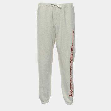 مملوكة مسبقًا بنطلون رياضي باتش بشعار دينيم تيرز ديور خريف/شتاء 2023 مقاس كبير - لارج