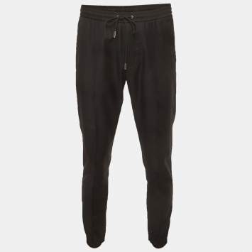 Pre Owned Dior Homme Black Gabardine Zip Detail Joggers M