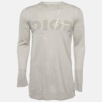 مملوكة مسبقًا Dior Homme Grey Wool Blend Crewneck Sweatshirt XS
