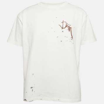 Pre Owned Dior Homme x Cactus Jack White Printed Cotton Crewneck T-Shirt M  