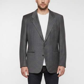 Pre Owned Christian Dior Le Connaisseur Vintage Grey Wool Single Breasted Blazer XL