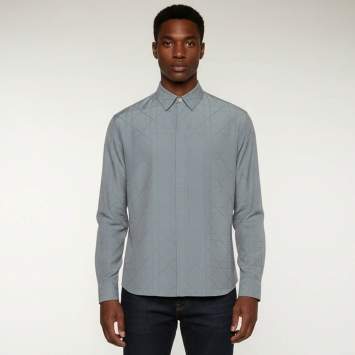 Pre Owned Dior Homme Grey Silk Blend Long Sleeve T-Shirt M 