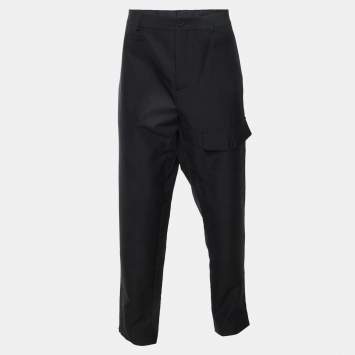 مملوكة مسبقًا Dior Homme Black Wool Cargo Trousers 3XL/Waist 39"