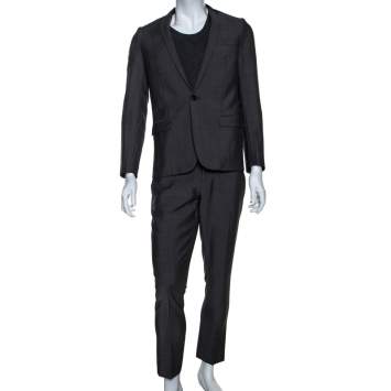 Pre Owned Dior Grey Wool Tailored Suit S