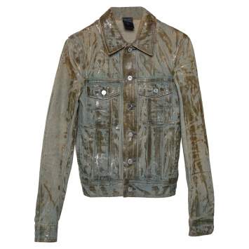 Pre Owned Dior Homme Pale Blue Waxed Denim Jacket S