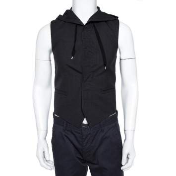 Pre Owned Dior Black Wool Hooded Vest XS